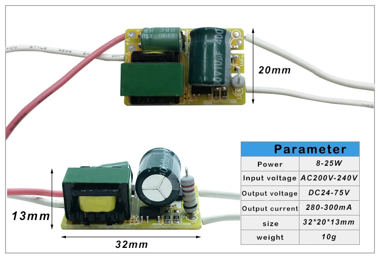 8-50W LED Lamp Driver Light Transformer Input AC175-265V Power Supply Adapter 280mA-300mA Current for LED Spot light Bulb Chip