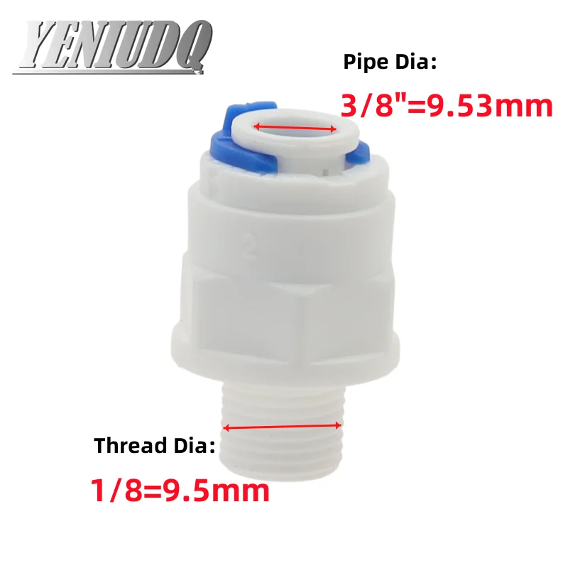 1/4" 3/8" Water Filter Quick Connector to 1/2" 3/4" Male Thread/Female Thread Straight Connectors RO Water Filter Fitting