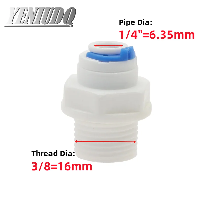 1/4" 3/8" Water Filter Quick Connector to 1/2" 3/4" Male Thread/Female Thread Straight Connectors RO Water Filter Fitting