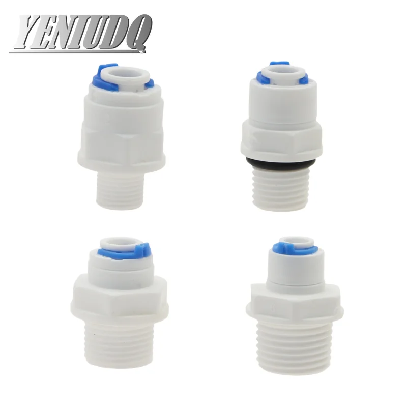 1/4" 3/8" Water Filter Quick Connector to 1/2" 3/4" Male Thread/Female Thread Straight Connectors RO Water Filter Fitting