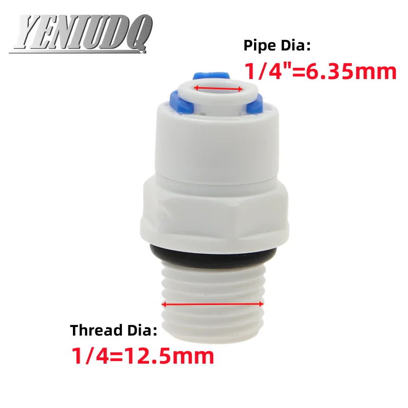 1/4" 3/8" Water Filter Quick Connector to 1/2" 3/4" Male Thread/Female Thread Straight Connectors RO Water Filter Fitting