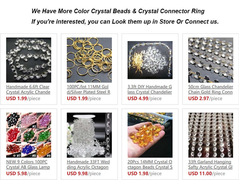 10PCS Aurora Crystal Glass Octagon Bead Prism Garland Strand Chandelier Chain Part Rainbow Suncatcher Curtain DIY Jewelry Making