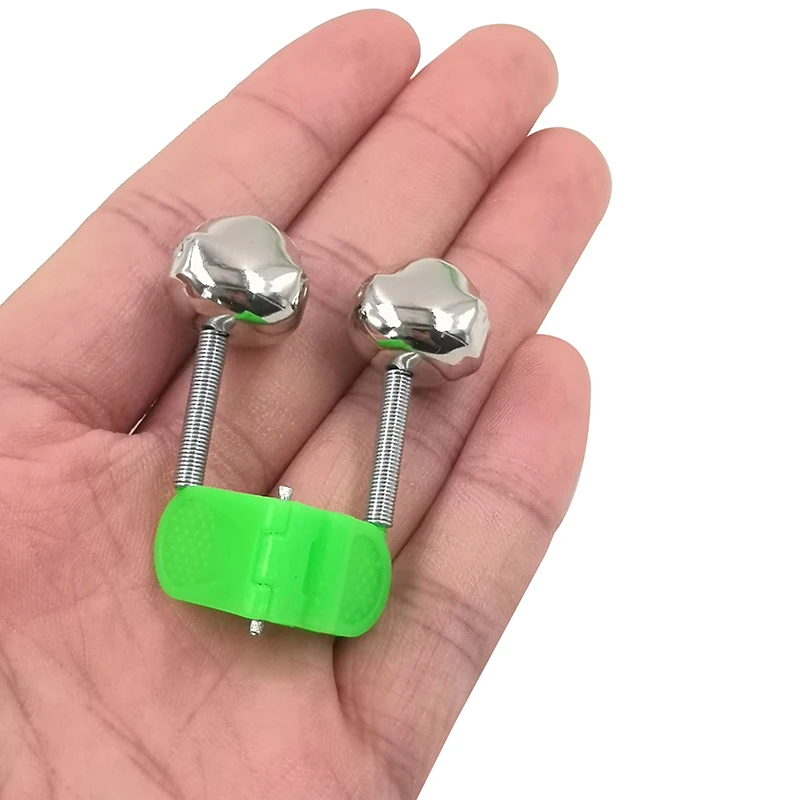 OUTKIT 5pcs/lot Fishing Bite Alarms Fishing Rod Bell Rod Clamp Tip Clip Bells Ring Green ABS Fishing Accessory Outdoor Metal