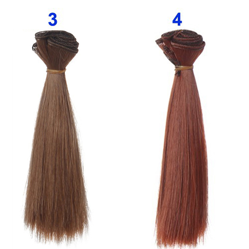 Factory Offer 5CM 15cm 25cm Black Blond Brown Khaki White Grey Color Short Straight Doll Wig for BJD Diy Fabric Art Doll Hair