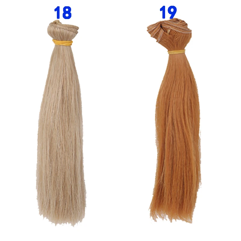 Factory Offer 5CM 15cm 25cm Black Blond Brown Khaki White Grey Color Short Straight Doll Wig for BJD Diy Fabric Art Doll Hair