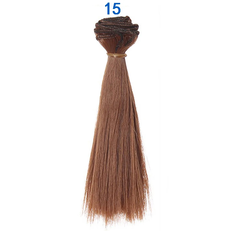 Factory Offer 5CM 15cm 25cm Black Blond Brown Khaki White Grey Color Short Straight Doll Wig for BJD Diy Fabric Art Doll Hair