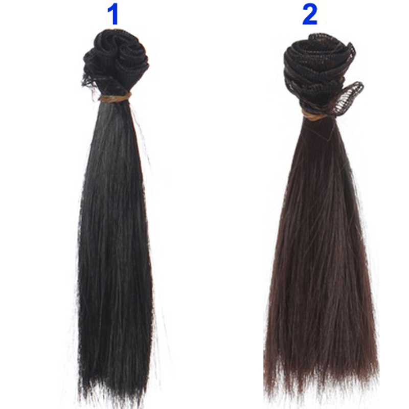 Factory Offer 5CM 15cm 25cm Black Blond Brown Khaki White Grey Color Short Straight Doll Wig for BJD Diy Fabric Art Doll Hair