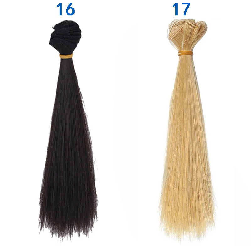 Factory Offer 5CM 15cm 25cm Black Blond Brown Khaki White Grey Color Short Straight Doll Wig for BJD Diy Fabric Art Doll Hair