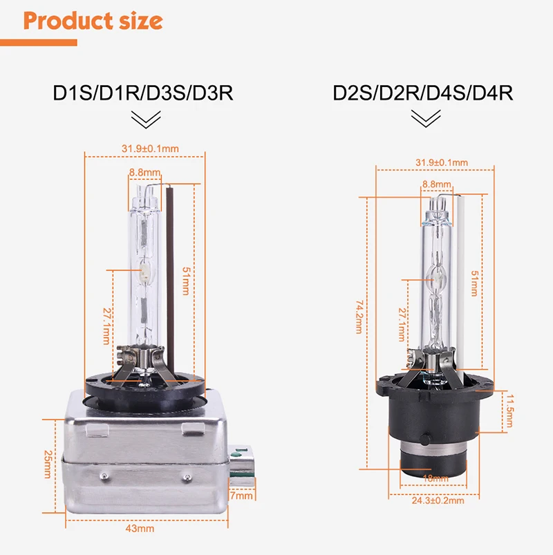 MGTV LIGHT 2 PCS 12V 35W HID Bulb CBI HID Xenon Headlight D1S D2S D3S D4S D1R D2R D3R D4R Xenon Lamp Light 4300K 6000K 8000K