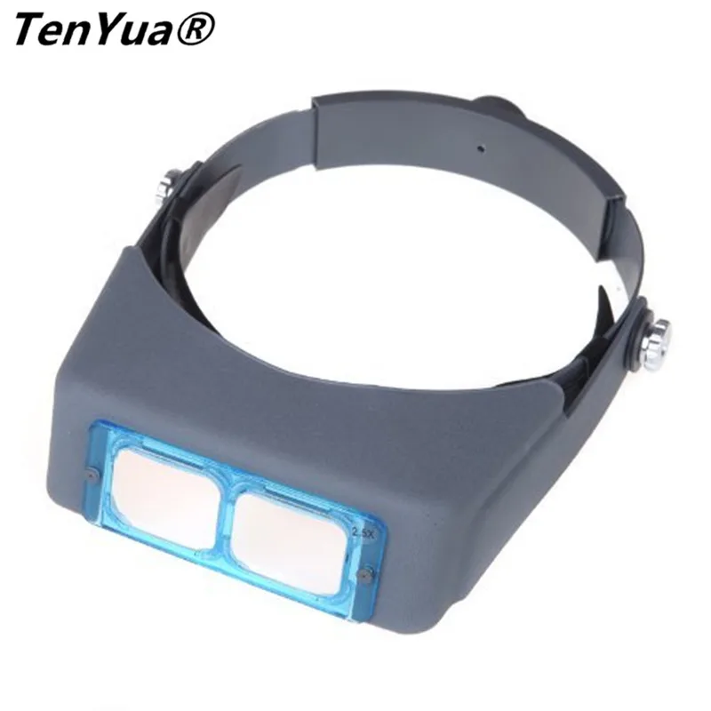 TenYua 1.5x 2x 2.5x 3.5x Head Wearing Magnifier Eye Loupe Watchmaker Repair Third Hand Helmet Magnifying Glasses for Reading