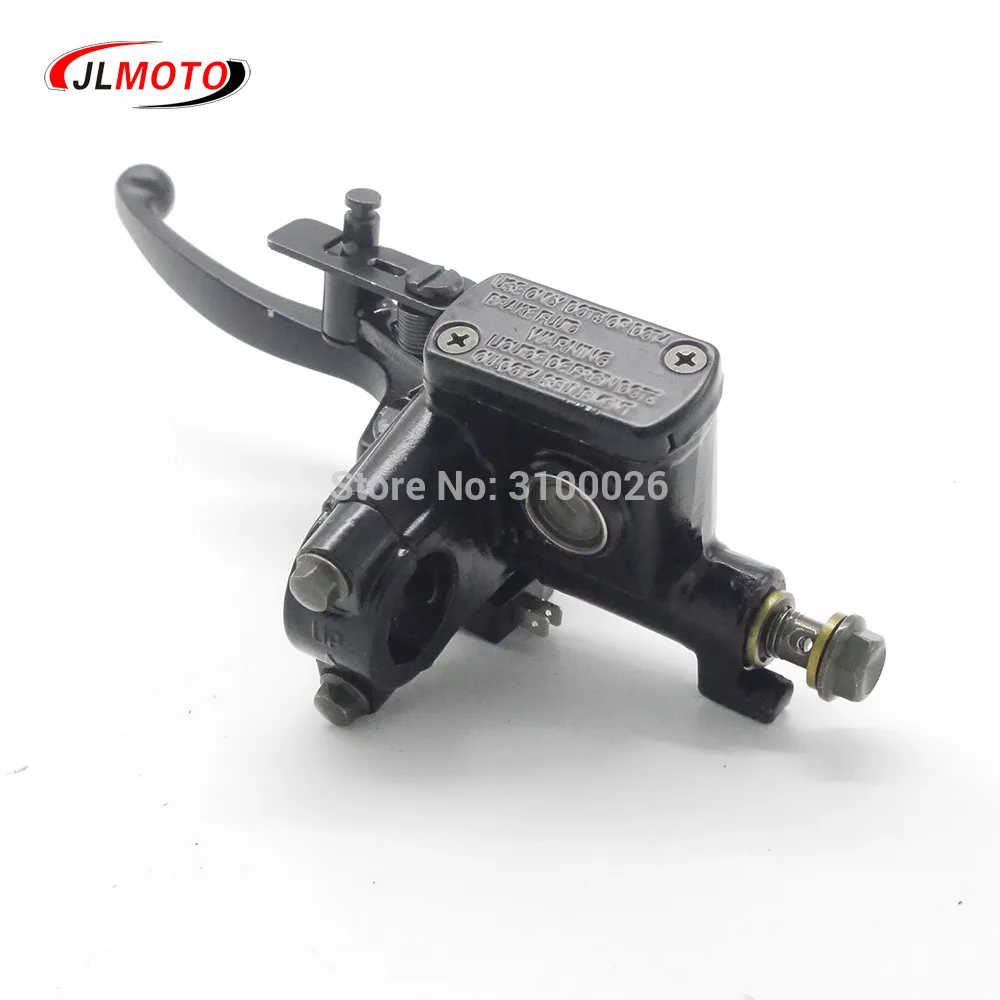 Left Hand Rear Master Cylinder 7/8 Handlebar Hydraulic Brake Lever With Parking Brake & Stop Switch Fit For ATV Quad Bike Parts