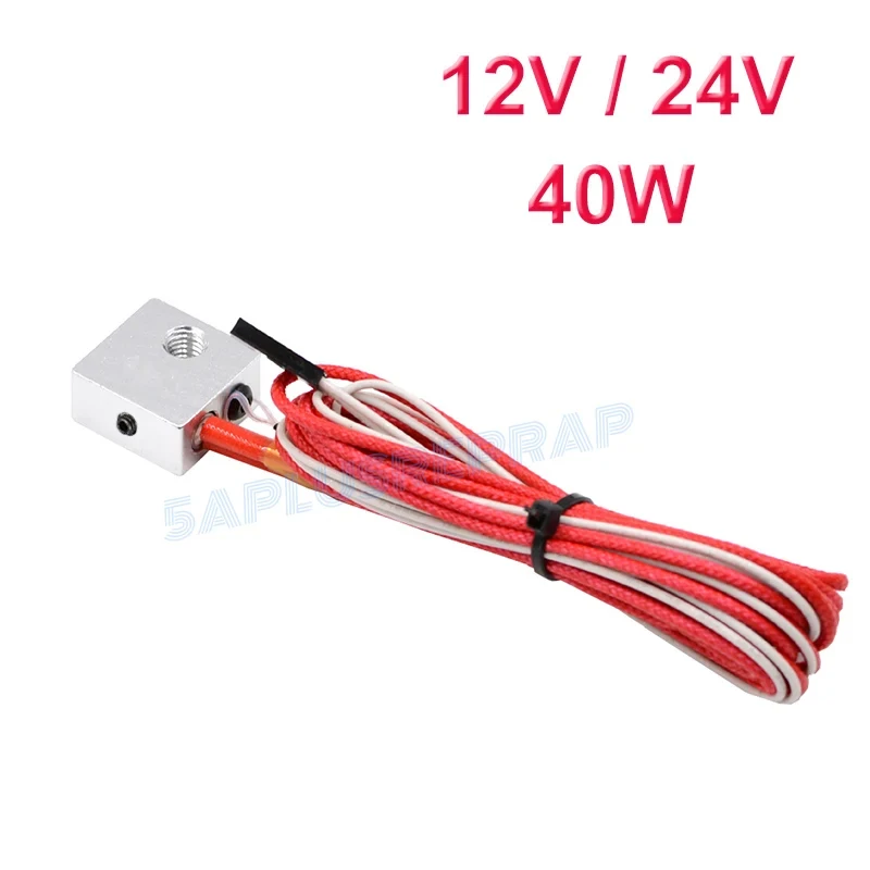 MK8 Extrusion V5 J-head Hotend Heating Aluminum Block 20x20x10mm with Thermistor Ceramic Heater 12V 24V 40W for 3D Printer Part