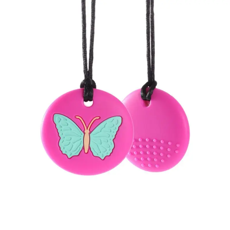 Chewy Necklace Autism ADHD Biting Sensory Child Baby Teething Tubes Chew Toy Children Silicone Teether