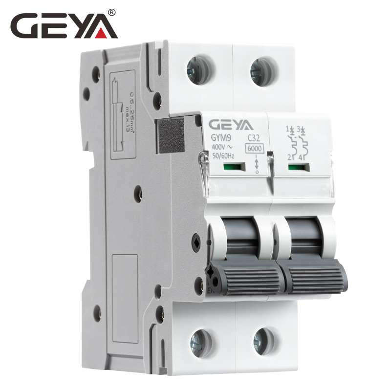 GEYA GYM9 2Pole MCB Din Rail Mini Circuit Breaker 230V 6A-63A AC Type China MCB Factory