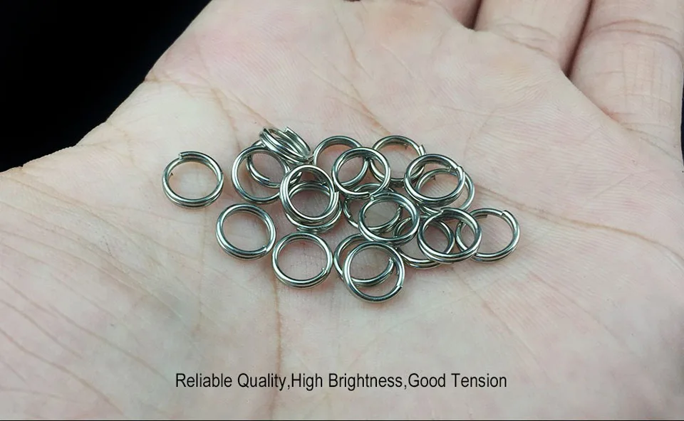 116PCS/Lot Stainless Steel Split Rings Set Fishing Accessories Fishing Split Ring Connector for Blank Lures Crank Bait