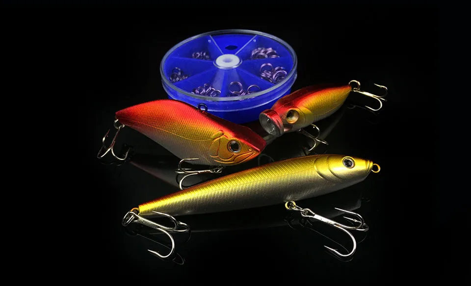116PCS/Lot Stainless Steel Split Rings Set Fishing Accessories Fishing Split Ring Connector for Blank Lures Crank Bait
