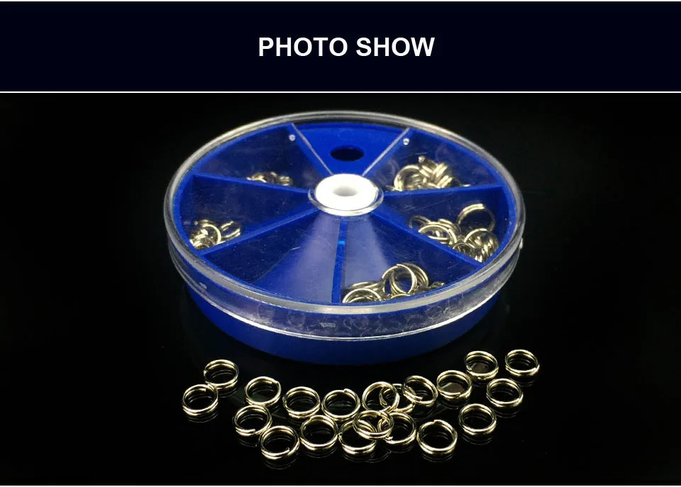 116PCS/Lot Stainless Steel Split Rings Set Fishing Accessories Fishing Split Ring Connector for Blank Lures Crank Bait