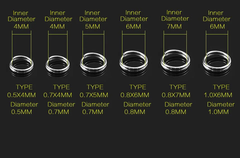 116PCS/Lot Stainless Steel Split Rings Set Fishing Accessories Fishing Split Ring Connector for Blank Lures Crank Bait