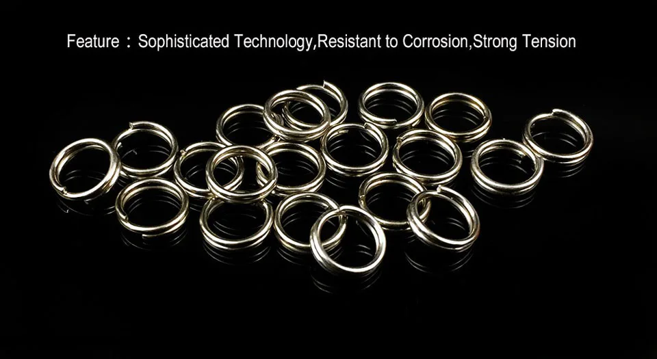 116PCS/Lot Stainless Steel Split Rings Set Fishing Accessories Fishing Split Ring Connector for Blank Lures Crank Bait