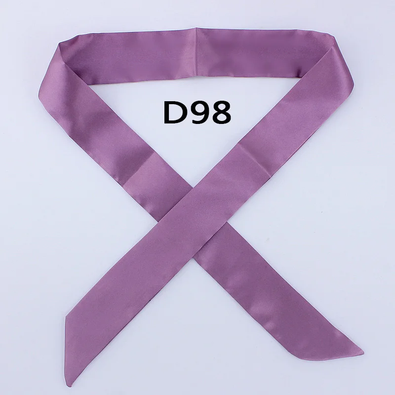 Hot Fashion New Twill Emulation Silk Solid Bag Scarf Women Small Scarf Ribbon Handbag Hair Long Shawl Bandana Luxury Head Scarf