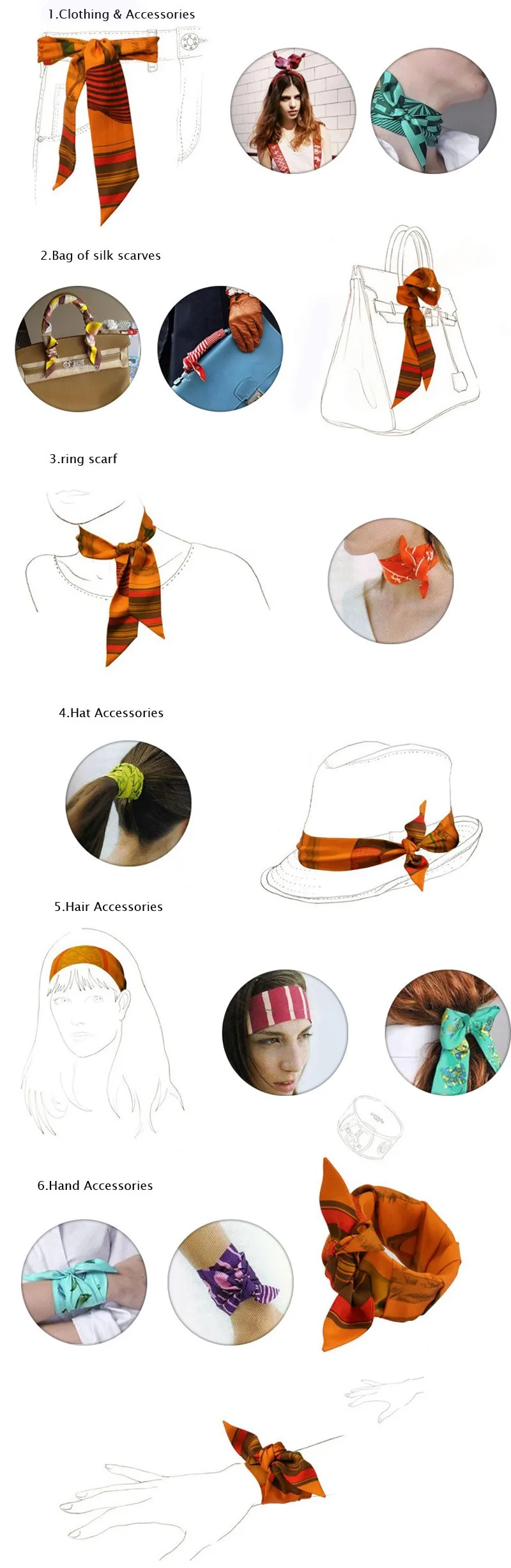 Hot Fashion New Twill Emulation Silk Solid Bag Scarf Women Small Scarf Ribbon Handbag Hair Long Shawl Bandana Luxury Head Scarf