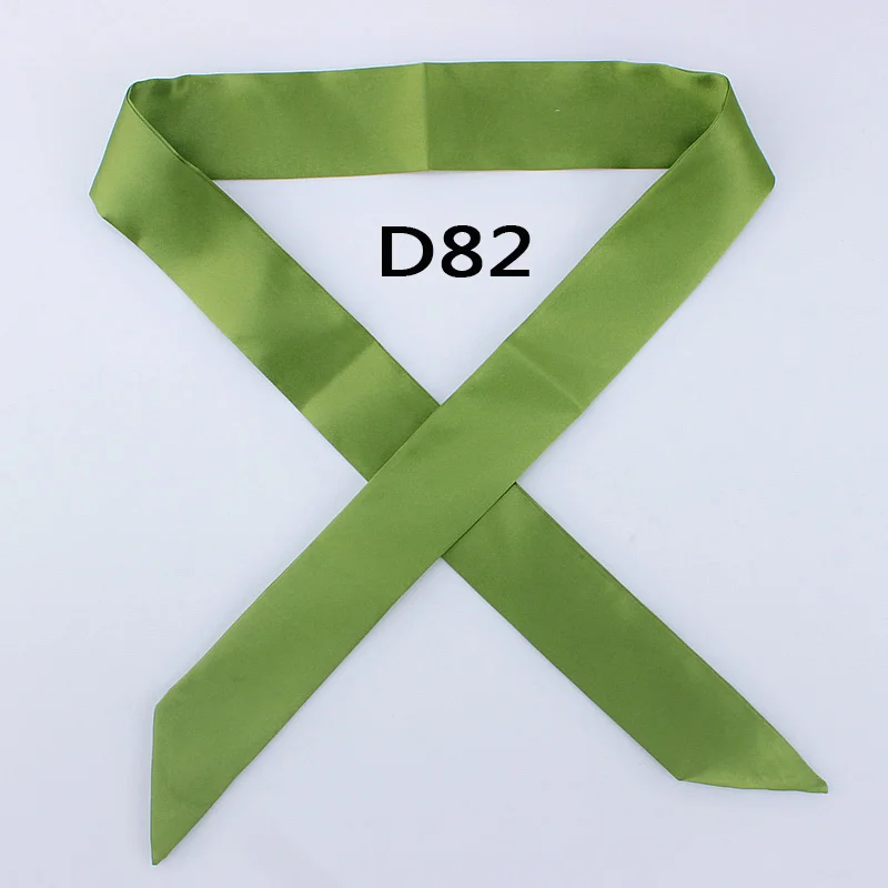 Hot Fashion New Twill Emulation Silk Solid Bag Scarf Women Small Scarf Ribbon Handbag Hair Long Shawl Bandana Luxury Head Scarf