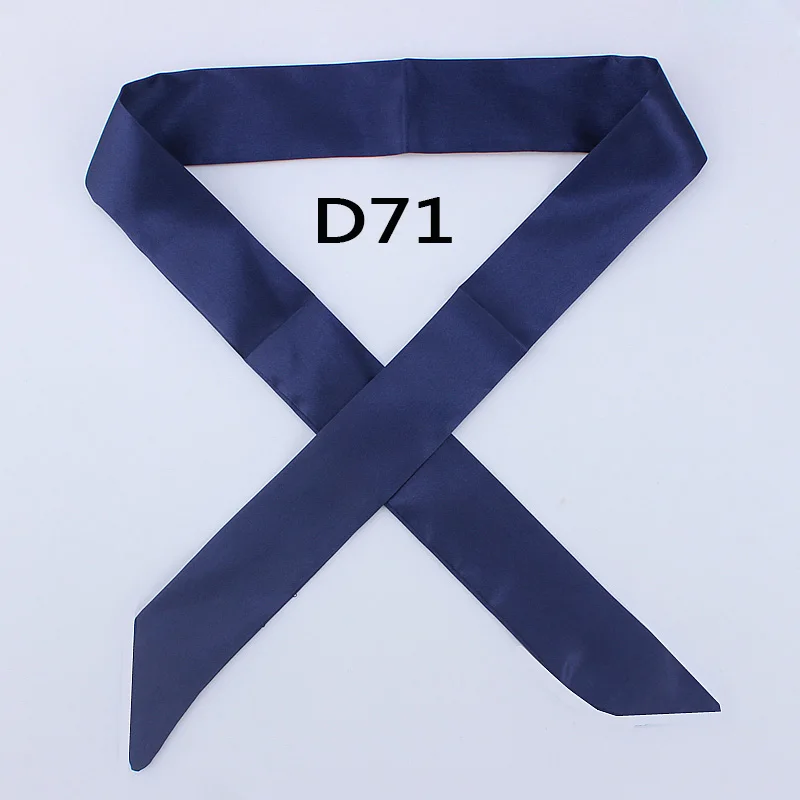 Hot Fashion New Twill Emulation Silk Solid Bag Scarf Women Small Scarf Ribbon Handbag Hair Long Shawl Bandana Luxury Head Scarf