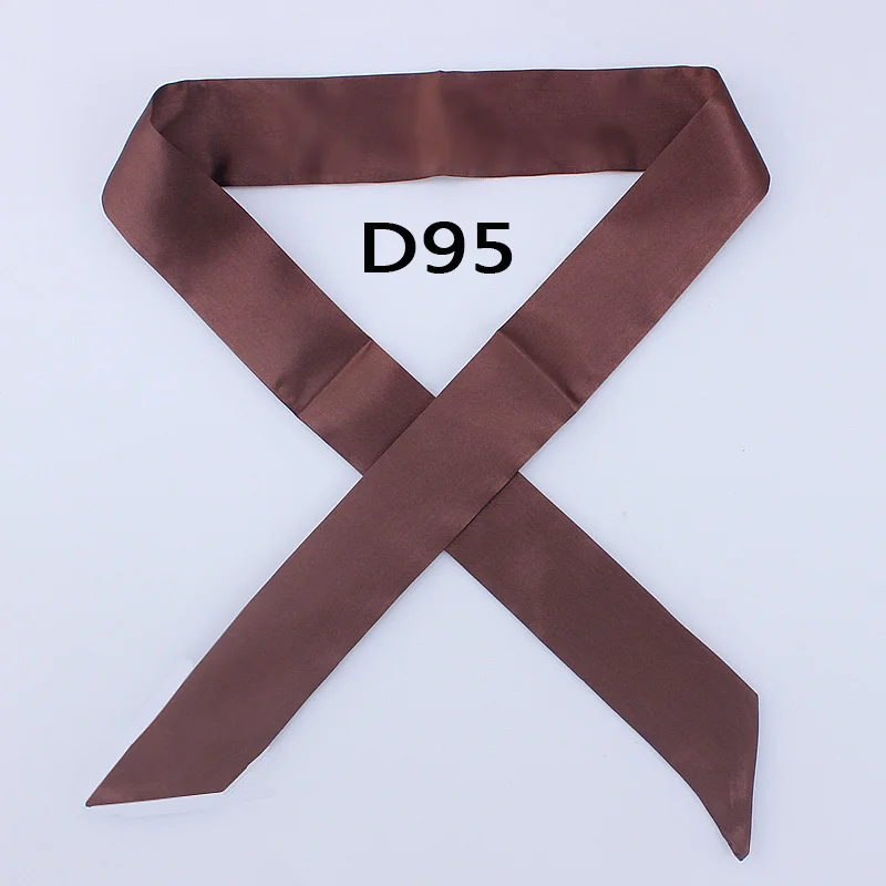 Hot Fashion New Twill Emulation Silk Solid Bag Scarf Women Small Scarf Ribbon Handbag Hair Long Shawl Bandana Luxury Head Scarf