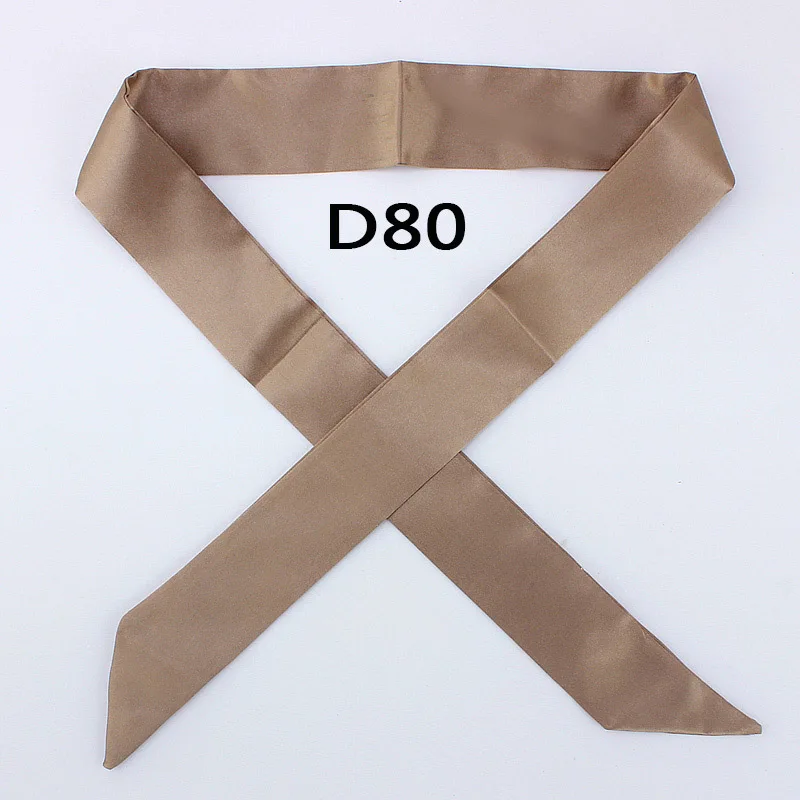 Hot Fashion New Twill Emulation Silk Solid Bag Scarf Women Small Scarf Ribbon Handbag Hair Long Shawl Bandana Luxury Head Scarf