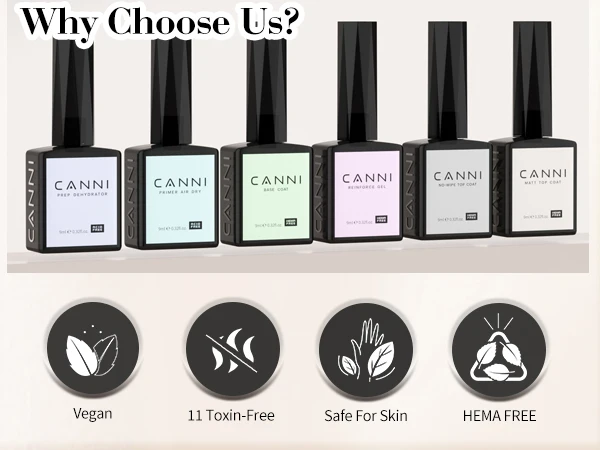 CANNI 9ml Black White HEMA TPO FREE Gel Varnish Color High Quality Long Lasting Soak Off Neon UV LED Lamp Curing Art Nail Gel