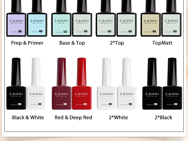 CANNI 9ml Black White HEMA TPO FREE Gel Varnish Color High Quality Long Lasting Soak Off Neon UV LED Lamp Curing Art Nail Gel
