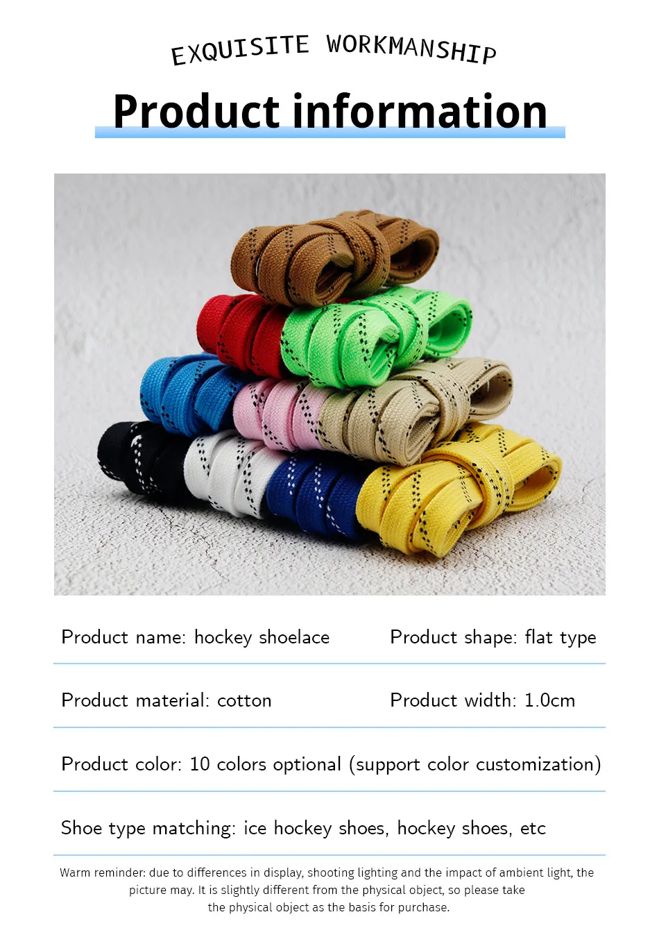 1cm Waxed Ice Hockey Shoelaces Dual Layer Braid 23-70 Inch Halloween Christmas Fall Winter for Roller Derby & Ice Hockey Skates