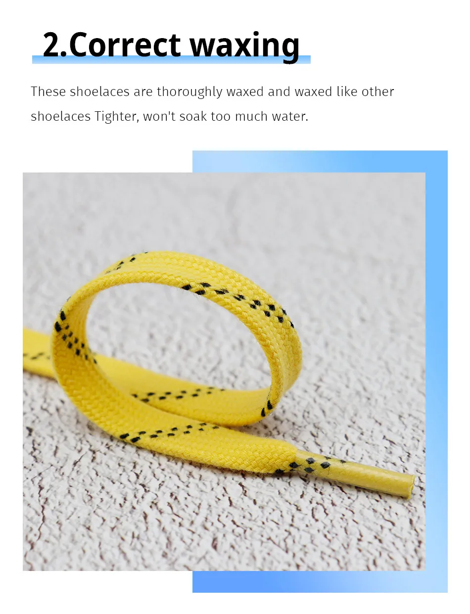 1cm Waxed Ice Hockey Shoelaces Dual Layer Braid 23-70 Inch Halloween Christmas Fall Winter for Roller Derby & Ice Hockey Skates
