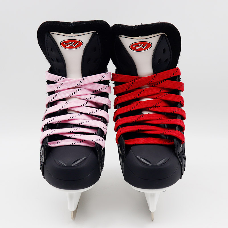 1cm Waxed Ice Hockey Shoelaces Dual Layer Braid 23-70 Inch Halloween Christmas Fall Winter for Roller Derby & Ice Hockey Skates