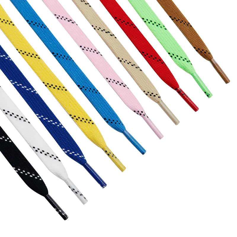 1cm Waxed Ice Hockey Shoelaces Dual Layer Braid 23-70 Inch Halloween Christmas Fall Winter for Roller Derby & Ice Hockey Skates
