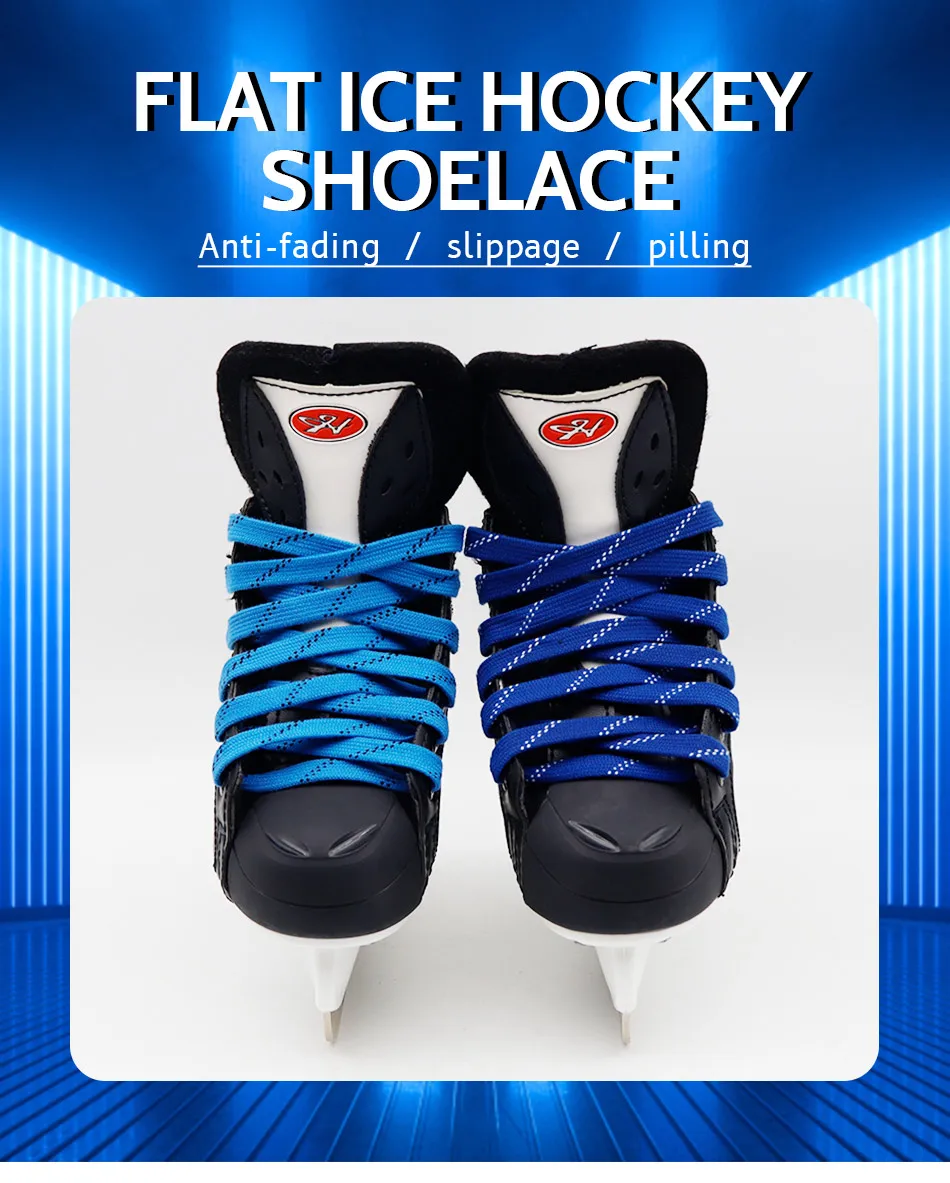 1cm Waxed Ice Hockey Shoelaces Dual Layer Braid 23-70 Inch Halloween Christmas Fall Winter for Roller Derby & Ice Hockey Skates