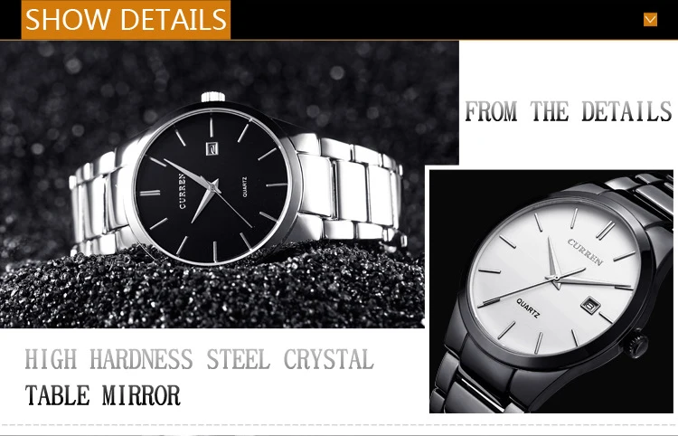 CURREN Fashion Simple Mens Watch Slim Steel Strap Waterproof Wristwatch for Men Quartz Business Watches Male Calendar Clock 8106