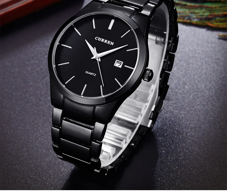 CURREN Fashion Simple Mens Watch Slim Steel Strap Waterproof Wristwatch for Men Quartz Business Watches Male Calendar Clock 8106
