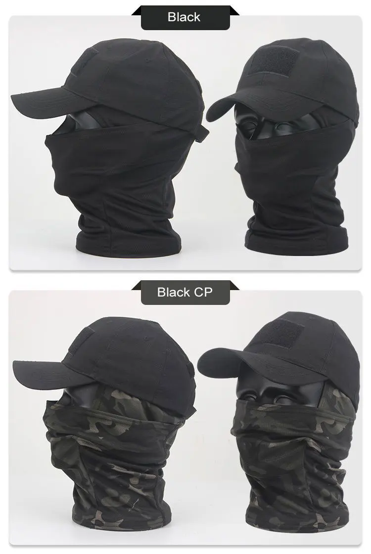 Camo Tactical Baseball Cap Outdoor Fishing Hiking Hunting Sports Caps Sunscreen Breathable Camouflage Balaclava Half Ski Mask