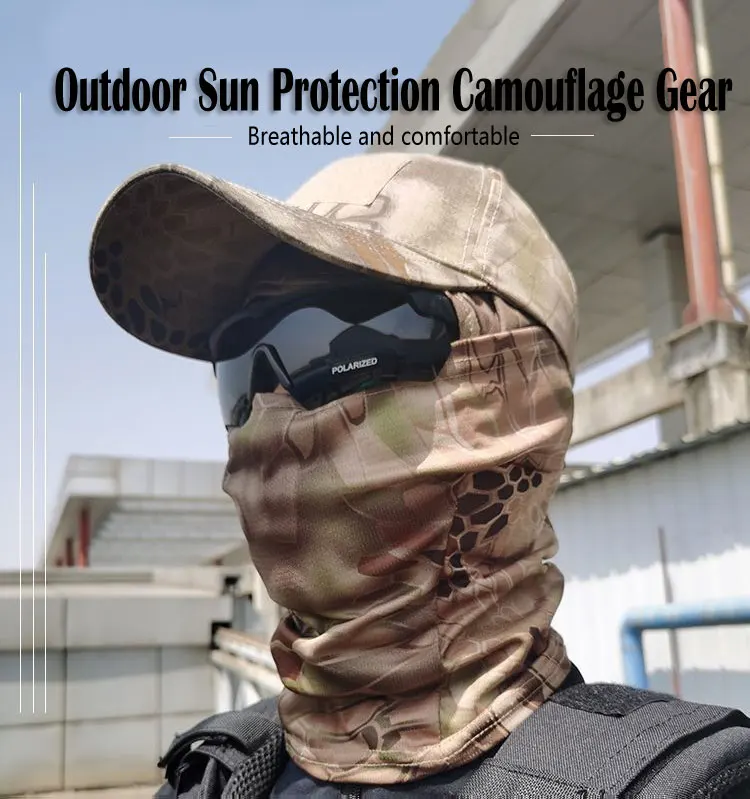 Camo Tactical Baseball Cap Outdoor Fishing Hiking Hunting Sports Caps Sunscreen Breathable Camouflage Balaclava Half Ski Mask
