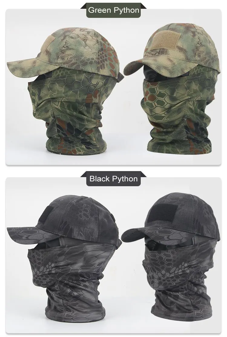 Camo Tactical Baseball Cap Outdoor Fishing Hiking Hunting Sports Caps Sunscreen Breathable Camouflage Balaclava Half Ski Mask