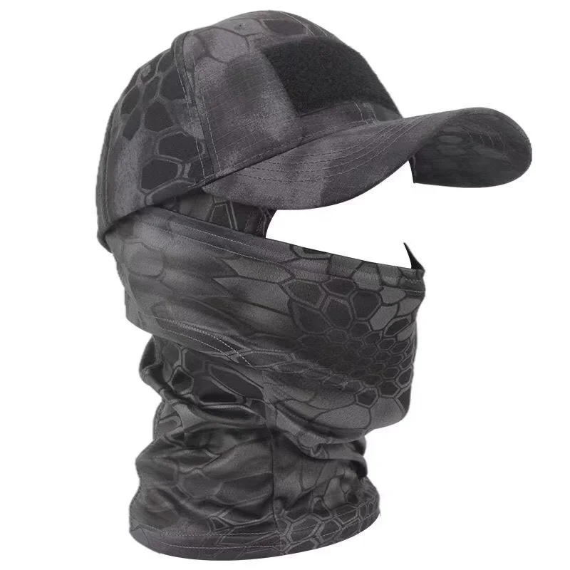 Camo Tactical Baseball Cap Outdoor Fishing Hiking Hunting Sports Caps Sunscreen Breathable Camouflage Balaclava Half Ski Mask