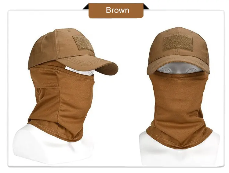 Camo Tactical Baseball Cap Outdoor Fishing Hiking Hunting Sports Caps Sunscreen Breathable Camouflage Balaclava Half Ski Mask