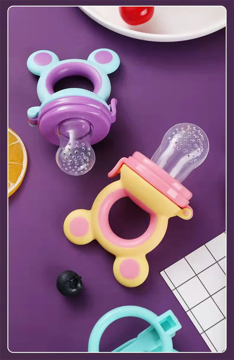 Baby Teether Nipple Fruit Food Feeder For New BornSilicona Teethers Fresh Food Nibbler Pacifier Clip Baby Accessories BPA Free