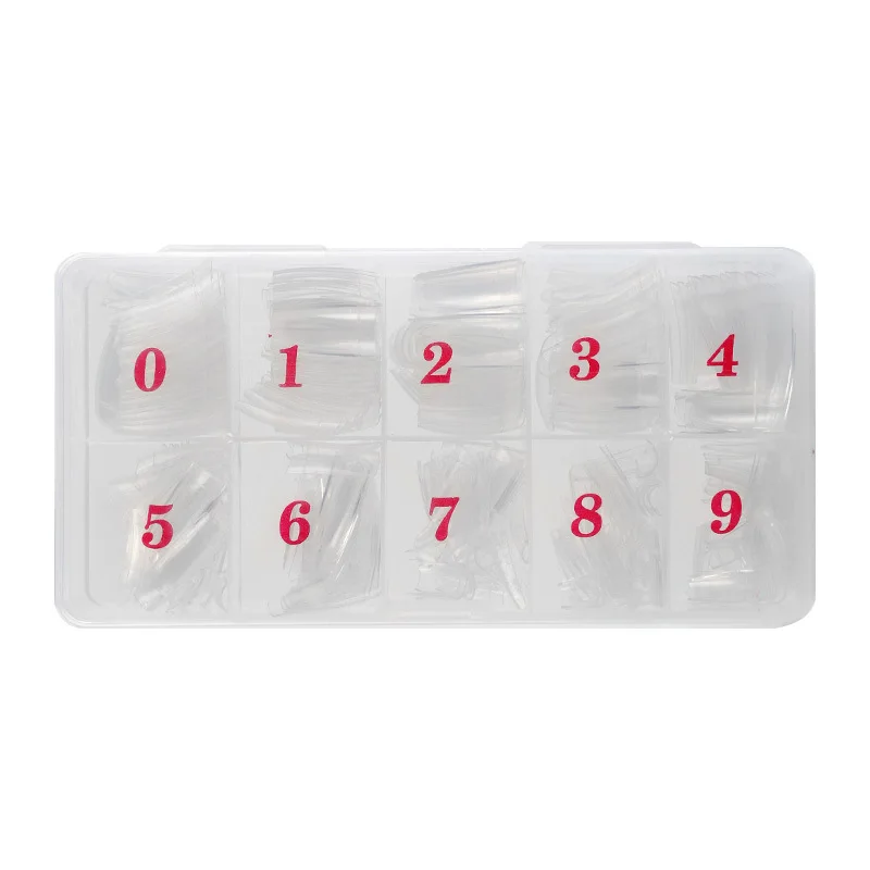 500Pcs Acrylic Fake Nails Set Transparent Artificial Half Cover Full Cover French Easy Application Manicure False Nails Capsules
