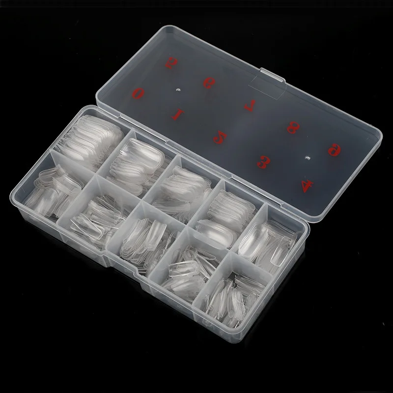500Pcs Acrylic Fake Nails Set Transparent Artificial Half Cover Full Cover French Easy Application Manicure False Nails Capsules