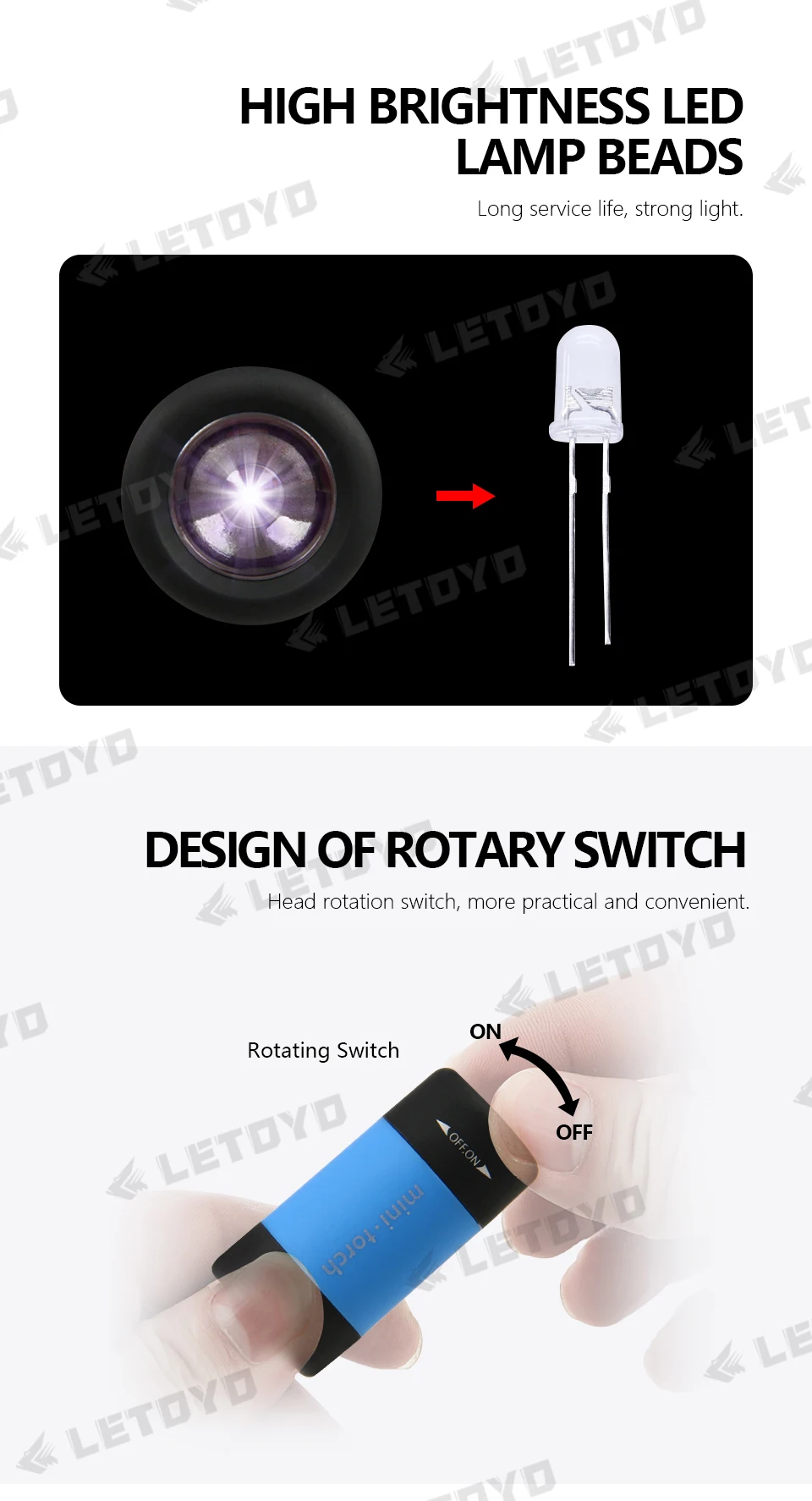 LETOYO UV USB Flashlights Led Mini Light Portable Rechargeable Waterproof Flashlight for squid jig metal jig Sea fishing tools