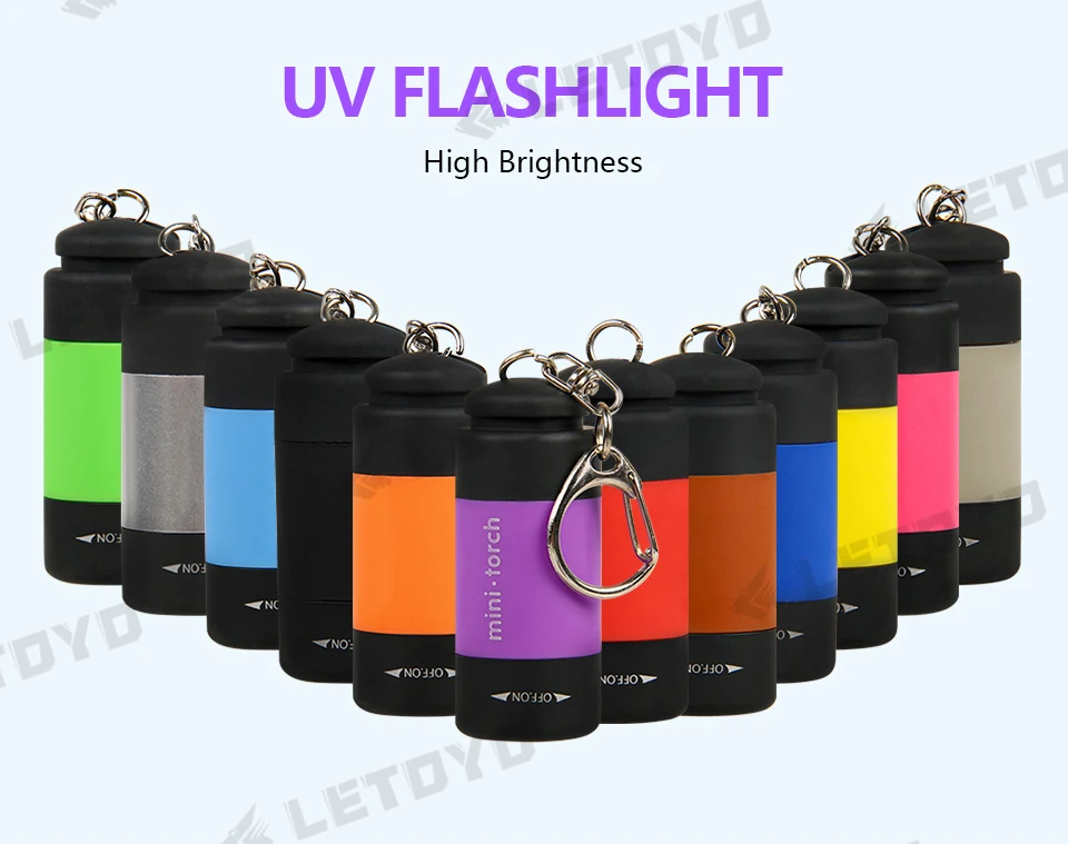 LETOYO UV USB Flashlights Led Mini Light Portable Rechargeable Waterproof Flashlight for squid jig metal jig Sea fishing tools