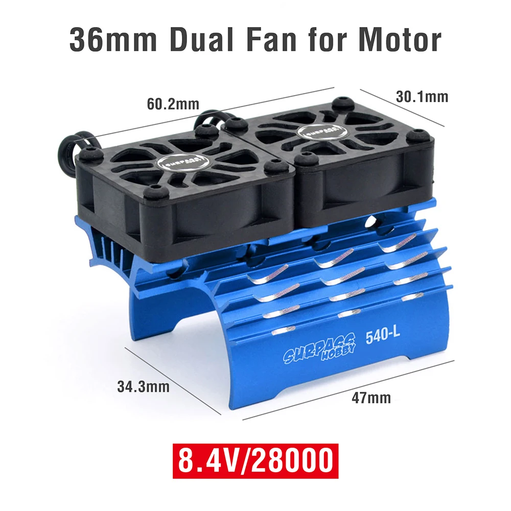 SURPASS HOBBY RC Motor Fan Cooling Heatsink for 380 390 540 550 Brushless Motor 28/29/36mm
