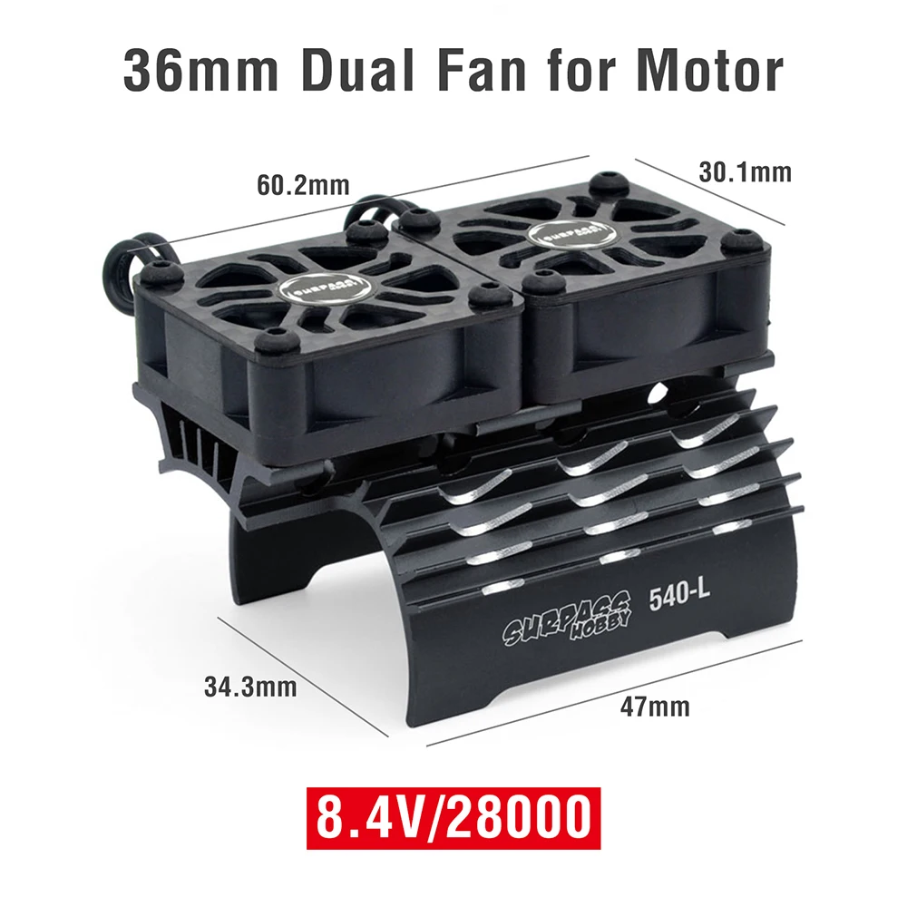 SURPASS HOBBY RC Motor Fan Cooling Heatsink for 380 390 540 550 Brushless Motor 28/29/36mm